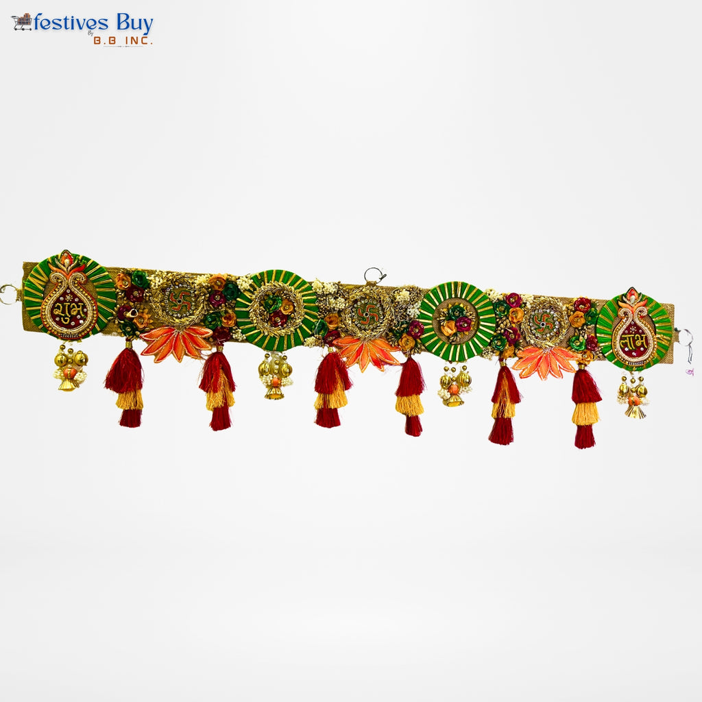 Shubh Labh Designer Toran – 40 Inch Traditional Door Hanging with Tassels & Auspicious Motifs by Festives Buy