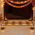Sunlit Harmony Wool Rangoli – 36 Inch Washable Rexine by Festives Buy