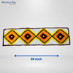 Sunlit Harmony Wool Rangoli – 36 Inch Washable Rexine by Festives Buy