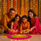 Vibrant Blossom Wool Rangoli – 10 Inch Washable Rexine Base by Festives Buy