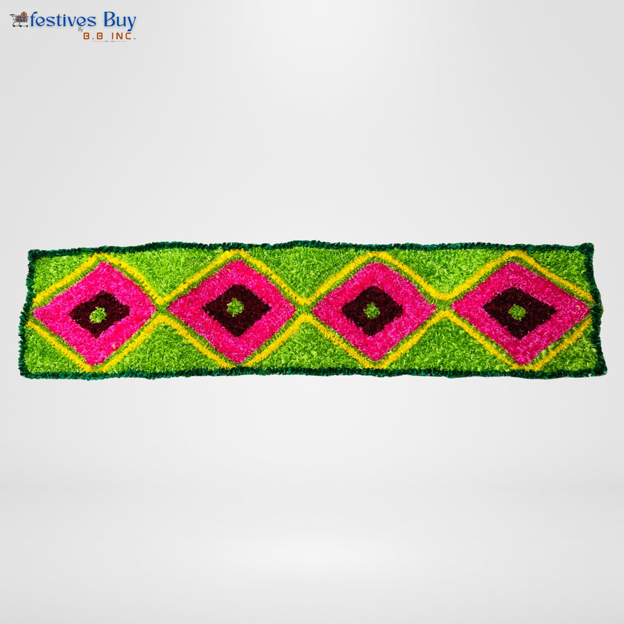 Vibrant Path Wool Rangoli – 36 Inch Washable Rexine Base by Festives Buy