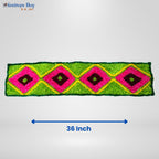 Vibrant Path Wool Rangoli – 36 Inch Washable Rexine Base by Festives Buy